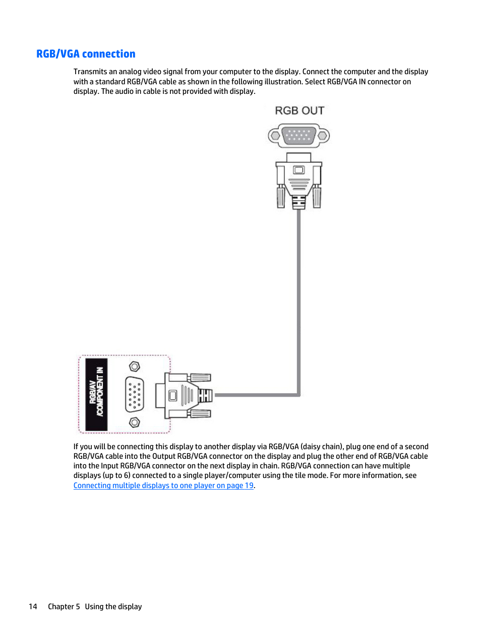 Rgb/vga connection | HP LD4235 41.92-inch LED Digital Signage Display User Manual | Page 24 / 111