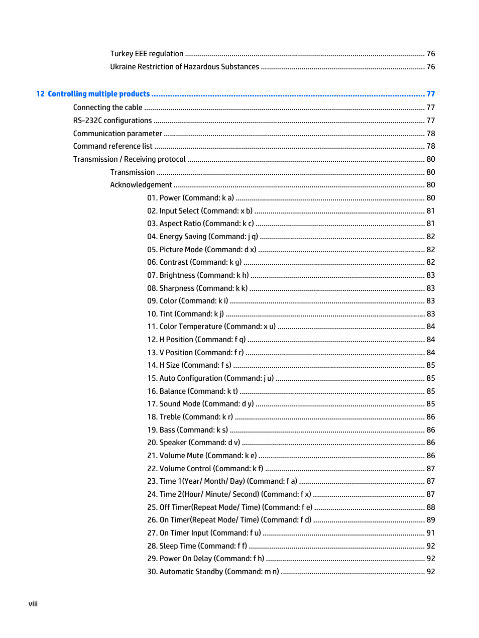 HP LD4235 41.92-inch LED Digital Signage Display User Manual | Page 8 / 111