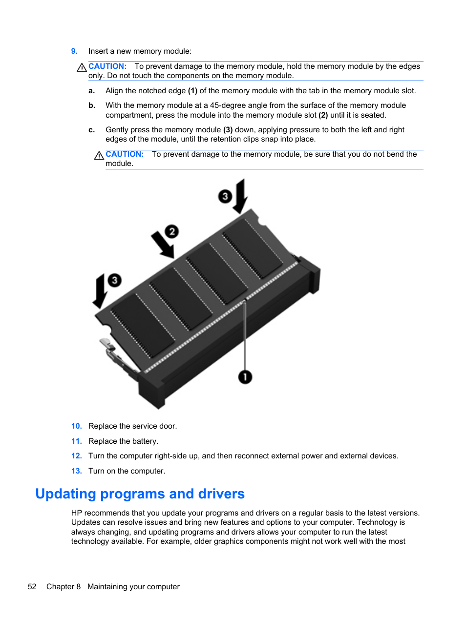 Updating programs and drivers | HP Pavilion g7-2254ca Notebook PC User Manual | Page 62 / 84