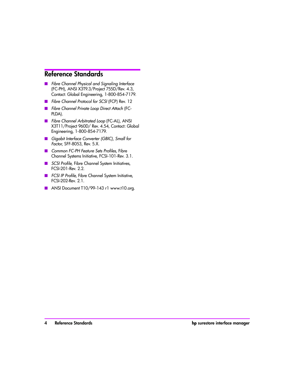 Reference standards | HP Tape Library Interface Manager Software User Manual | Page 4 / 138