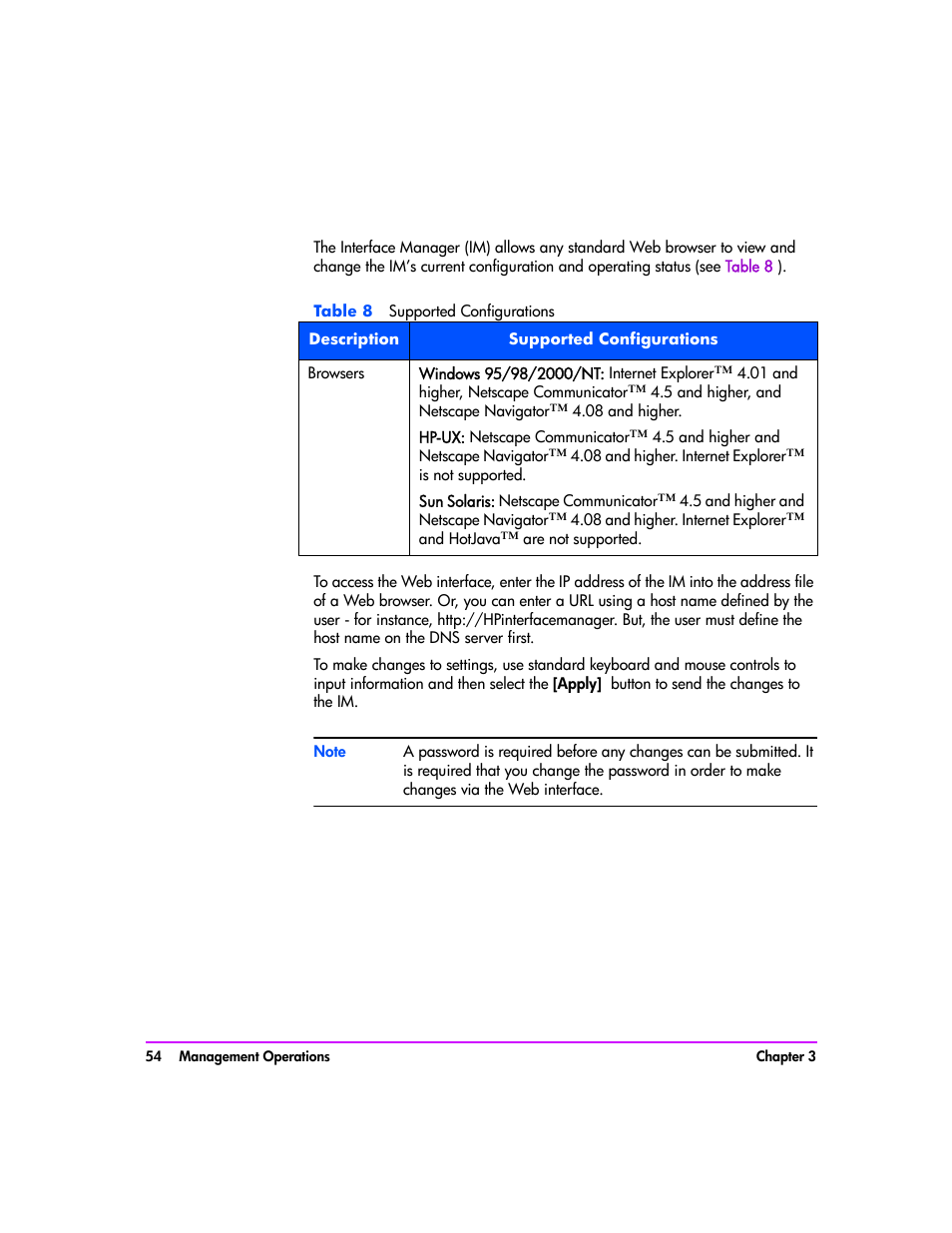 Table 8 supported configurations | HP Tape Library Interface Manager Software User Manual | Page 54 / 138