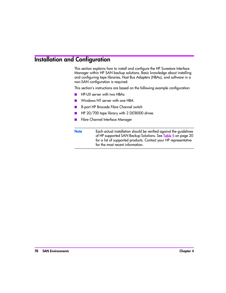 Installation and configuration, Installation and configuration 78 | HP Tape Library Interface Manager Software User Manual | Page 78 / 138