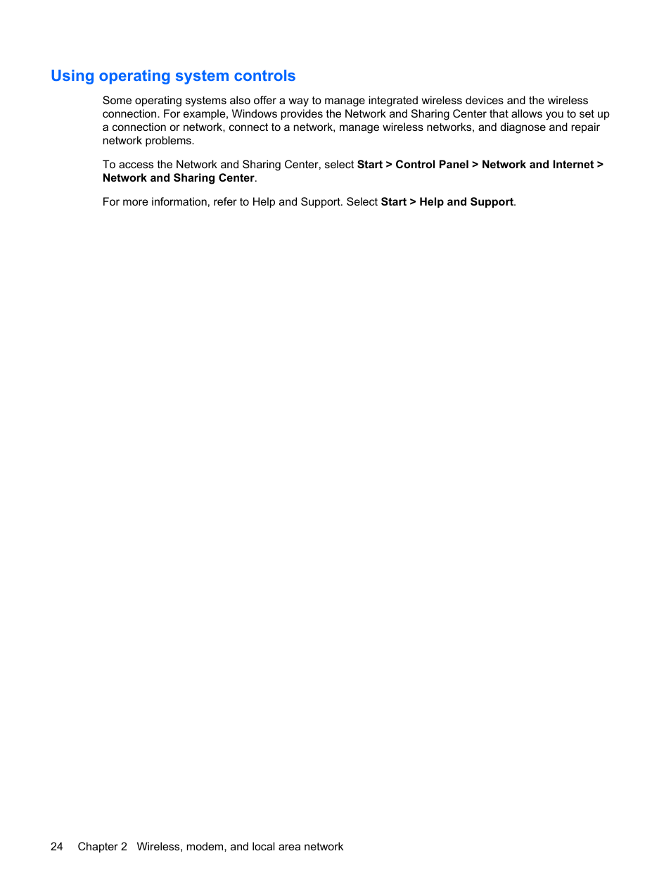 Using operating system controls | HP ProBook 6450b Notebook-PC User Manual | Page 34 / 181