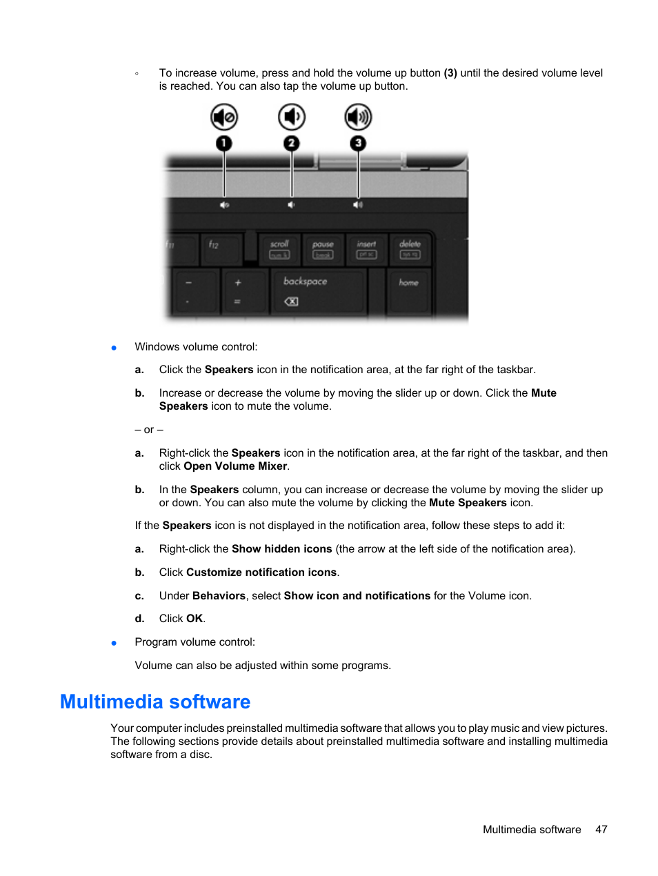 Multimedia software | HP ProBook 6450b Notebook-PC User Manual | Page 57 / 181