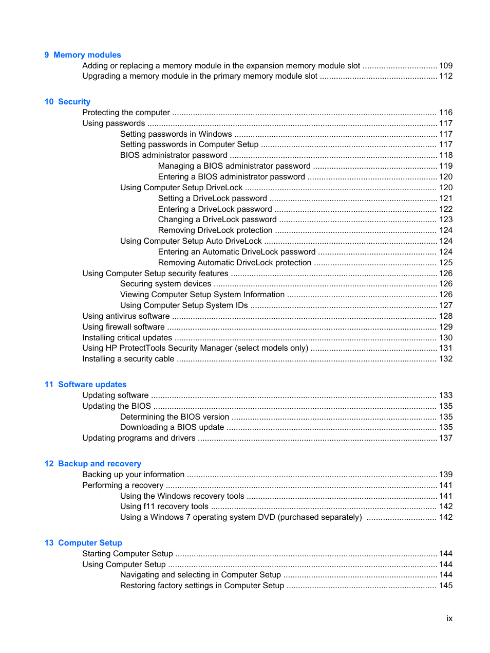 HP ProBook 6450b Notebook-PC User Manual | Page 9 / 181