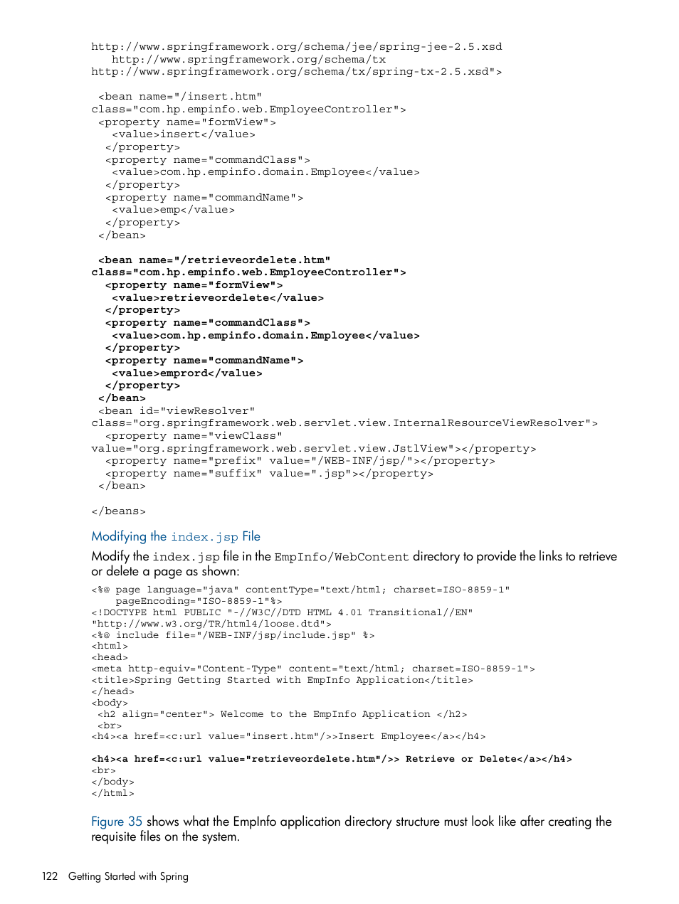 Modifying the index.jsp file | HP Integrity NonStop J-Series User Manual | Page 122 / 470