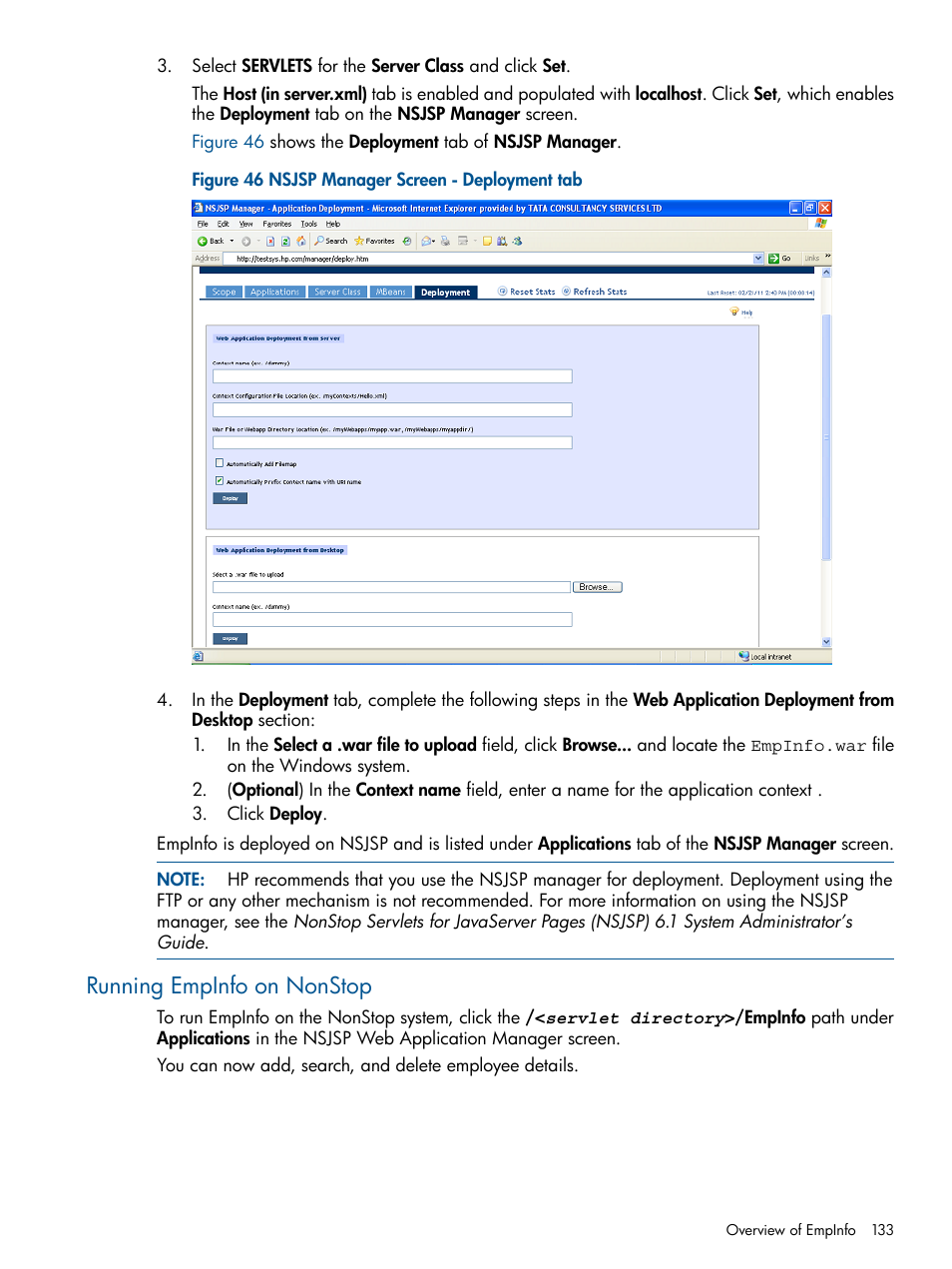Running empinfo on nonstop | HP Integrity NonStop J-Series User Manual | Page 133 / 470