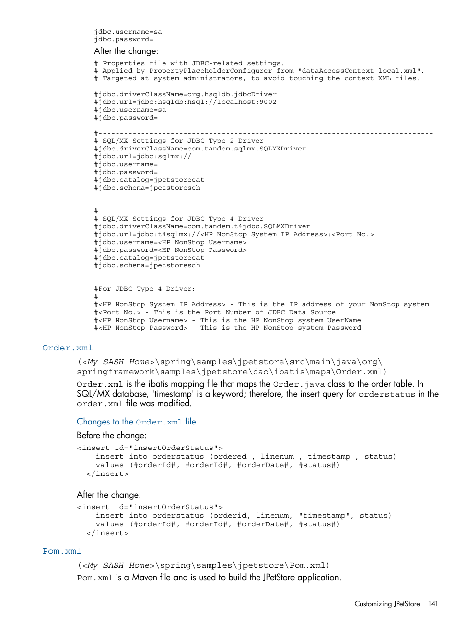 Order.xml, Pom.xml | HP Integrity NonStop J-Series User Manual | Page 141 / 470