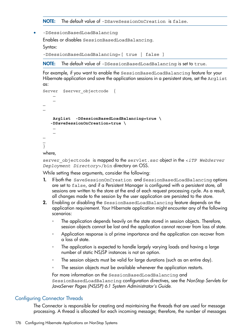 Configuring connector threads | HP Integrity NonStop J-Series User Manual | Page 176 / 470
