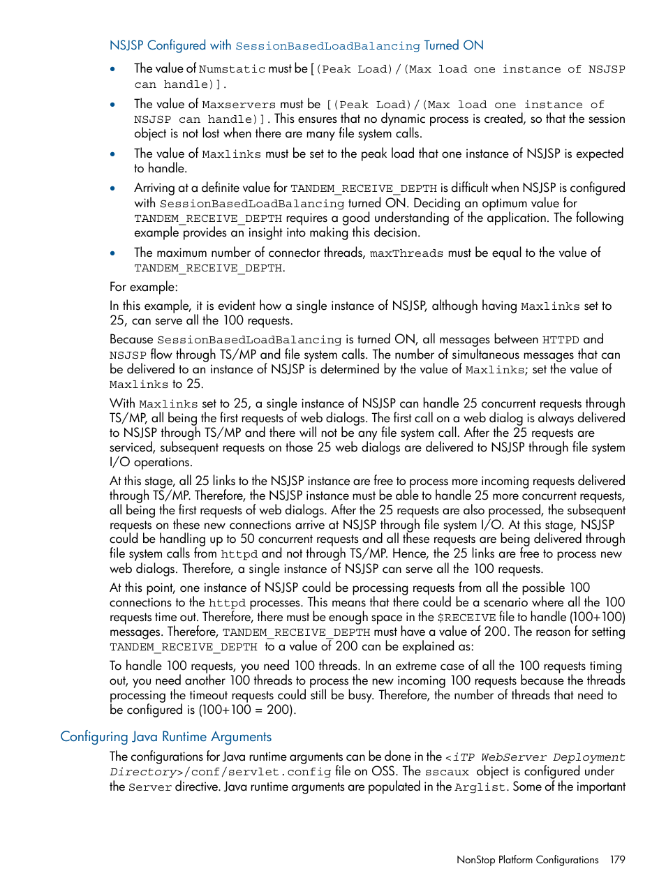 Configuring java runtime arguments | HP Integrity NonStop J-Series User Manual | Page 179 / 470