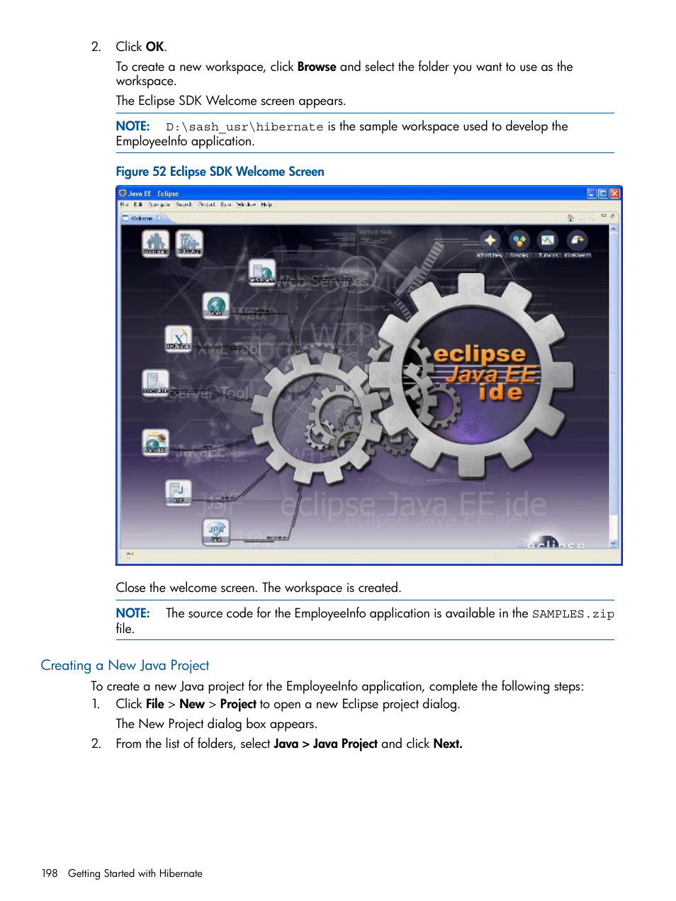 Creating a new java project | HP Integrity NonStop J-Series User Manual | Page 198 / 470