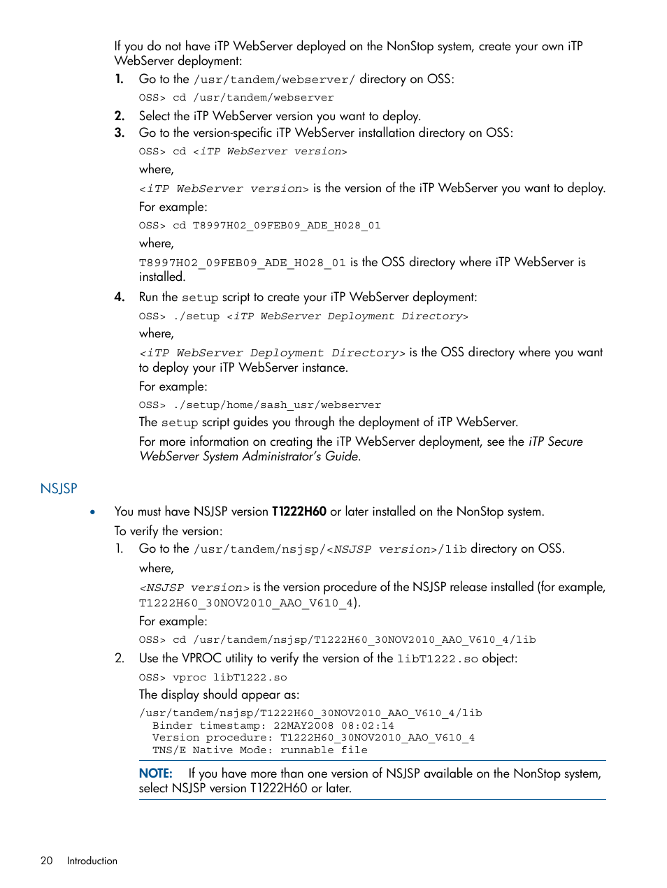 Nsjsp | HP Integrity NonStop J-Series User Manual | Page 20 / 470