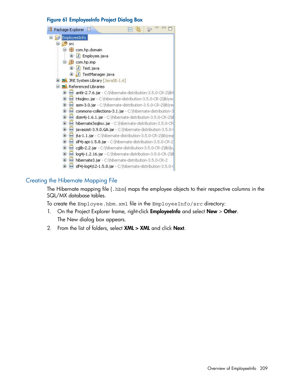 Creating the hibernate mapping file | HP Integrity NonStop J-Series User Manual | Page 209 / 470