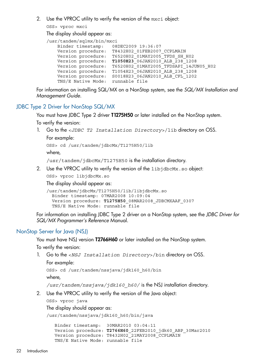 Jdbc type 2 driver for nonstop sql/mx, Nonstop server for java (nsj) | HP Integrity NonStop J-Series User Manual | Page 22 / 470