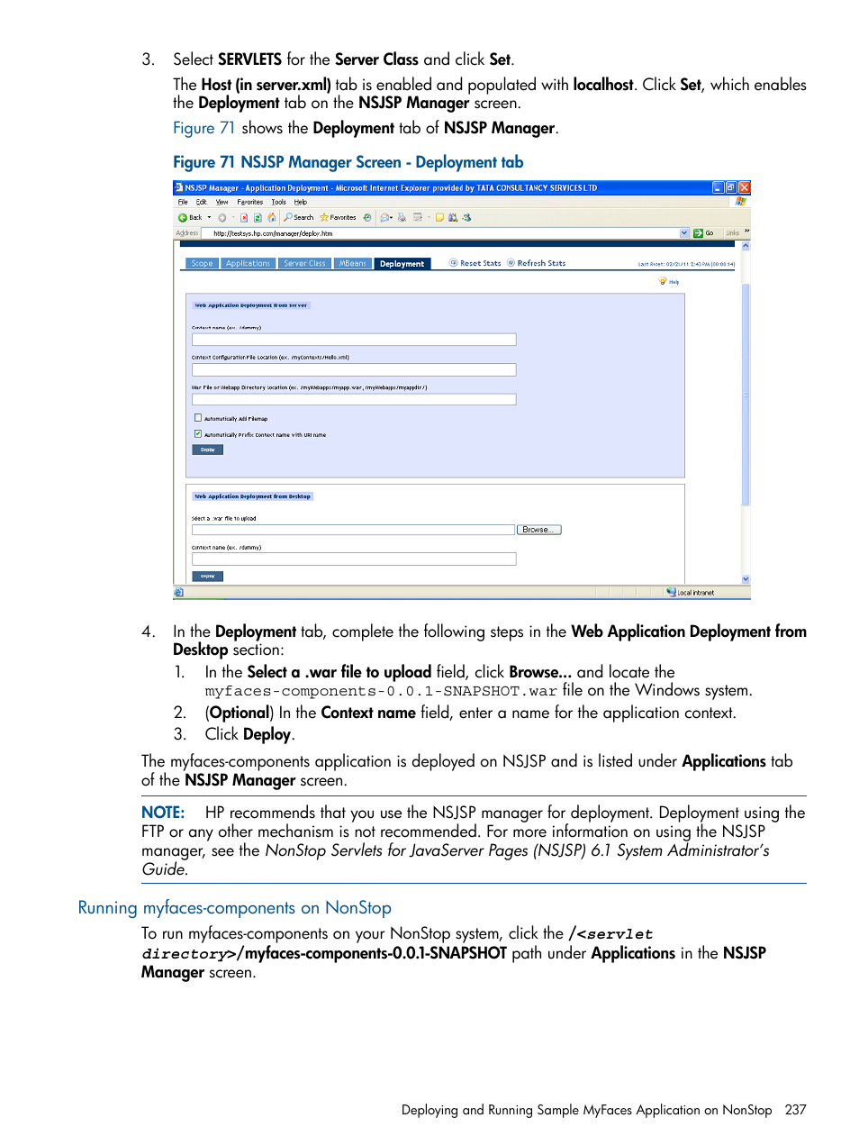 Running myfaces-components on nonstop | HP Integrity NonStop J-Series User Manual | Page 237 / 470