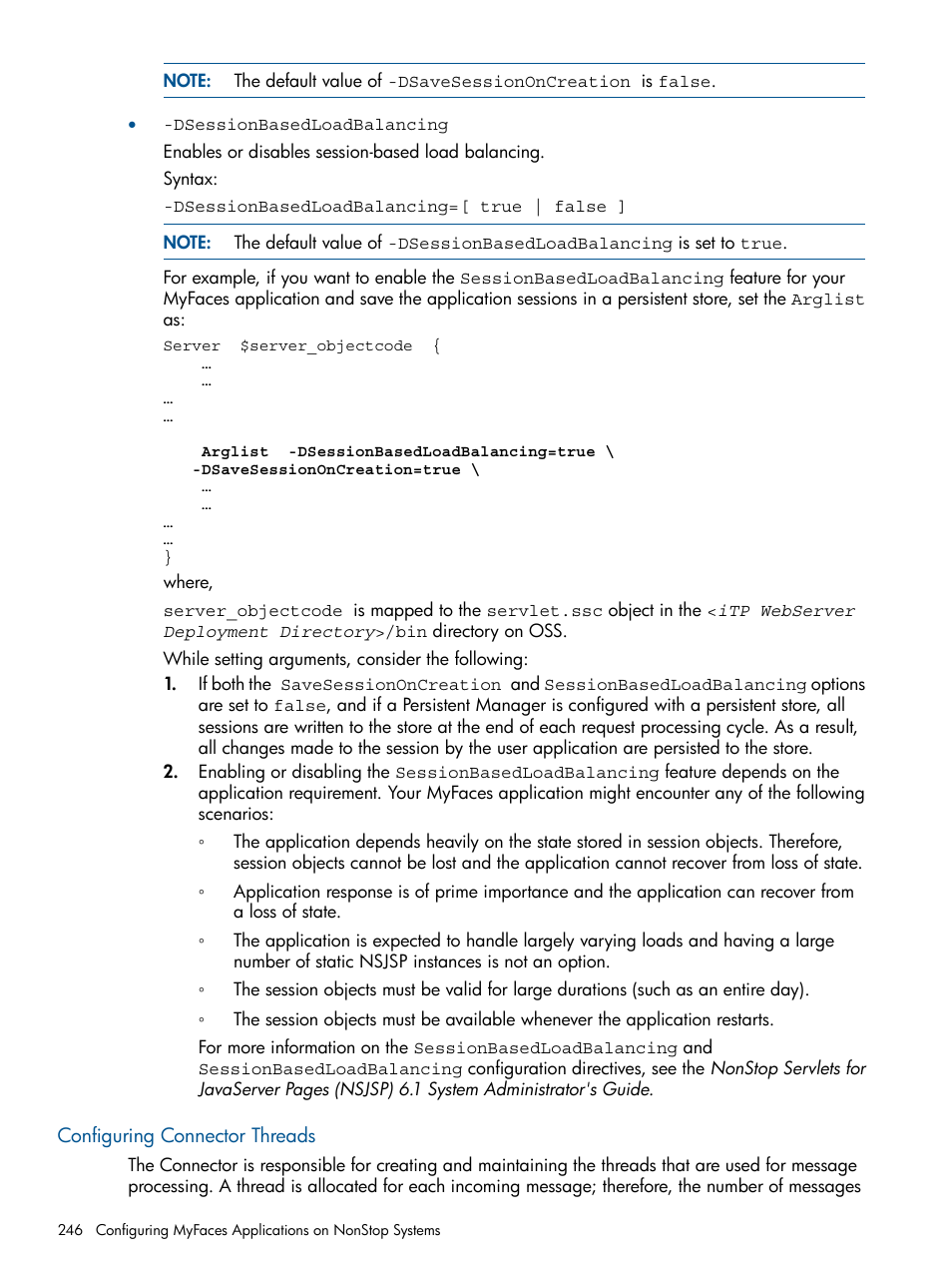 Configuring connector threads | HP Integrity NonStop J-Series User Manual | Page 246 / 470