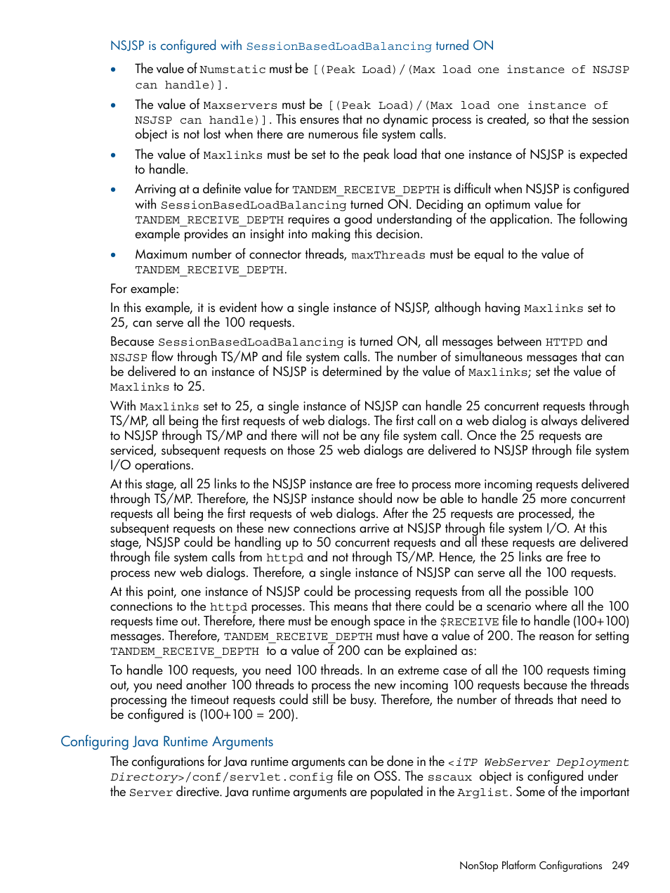 Configuring java runtime arguments | HP Integrity NonStop J-Series User Manual | Page 249 / 470