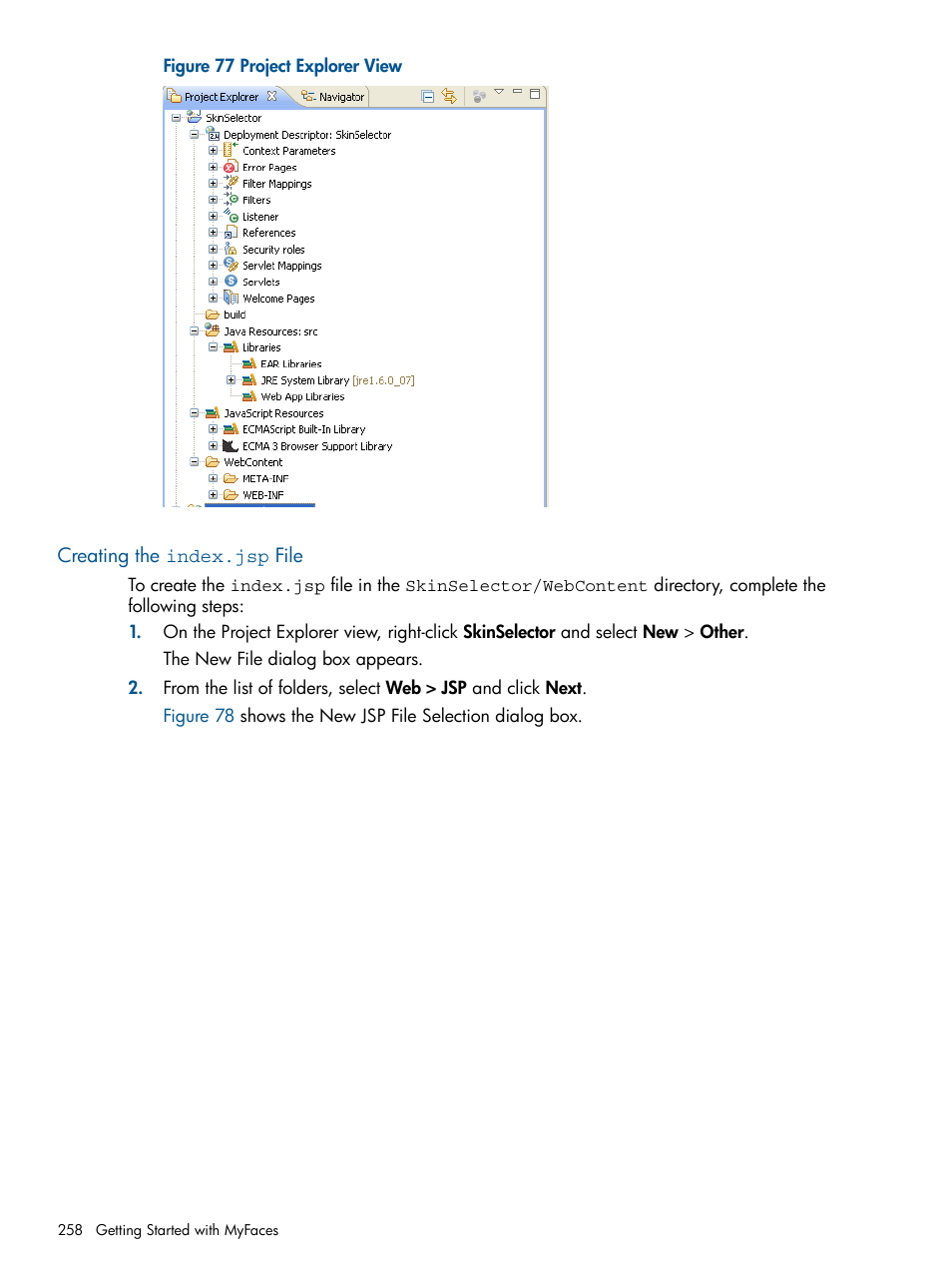Creating the index.jsp file | HP Integrity NonStop J-Series User Manual | Page 258 / 470