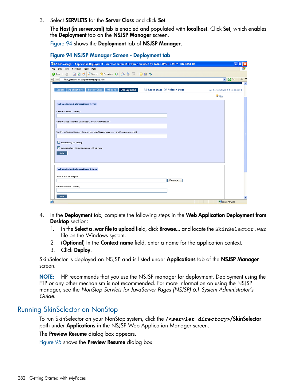 Running skinselector on nonstop | HP Integrity NonStop J-Series User Manual | Page 282 / 470