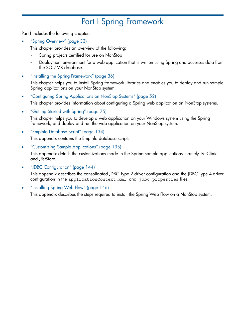 Part i spring framework, I spring framework, Part i: spring framework | HP Integrity NonStop J-Series User Manual | Page 30 / 470