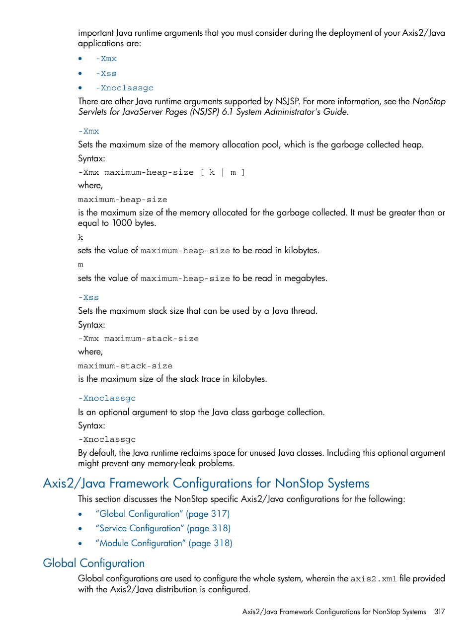 Xnoclassgc, Global configuration | HP Integrity NonStop J-Series User Manual | Page 317 / 470