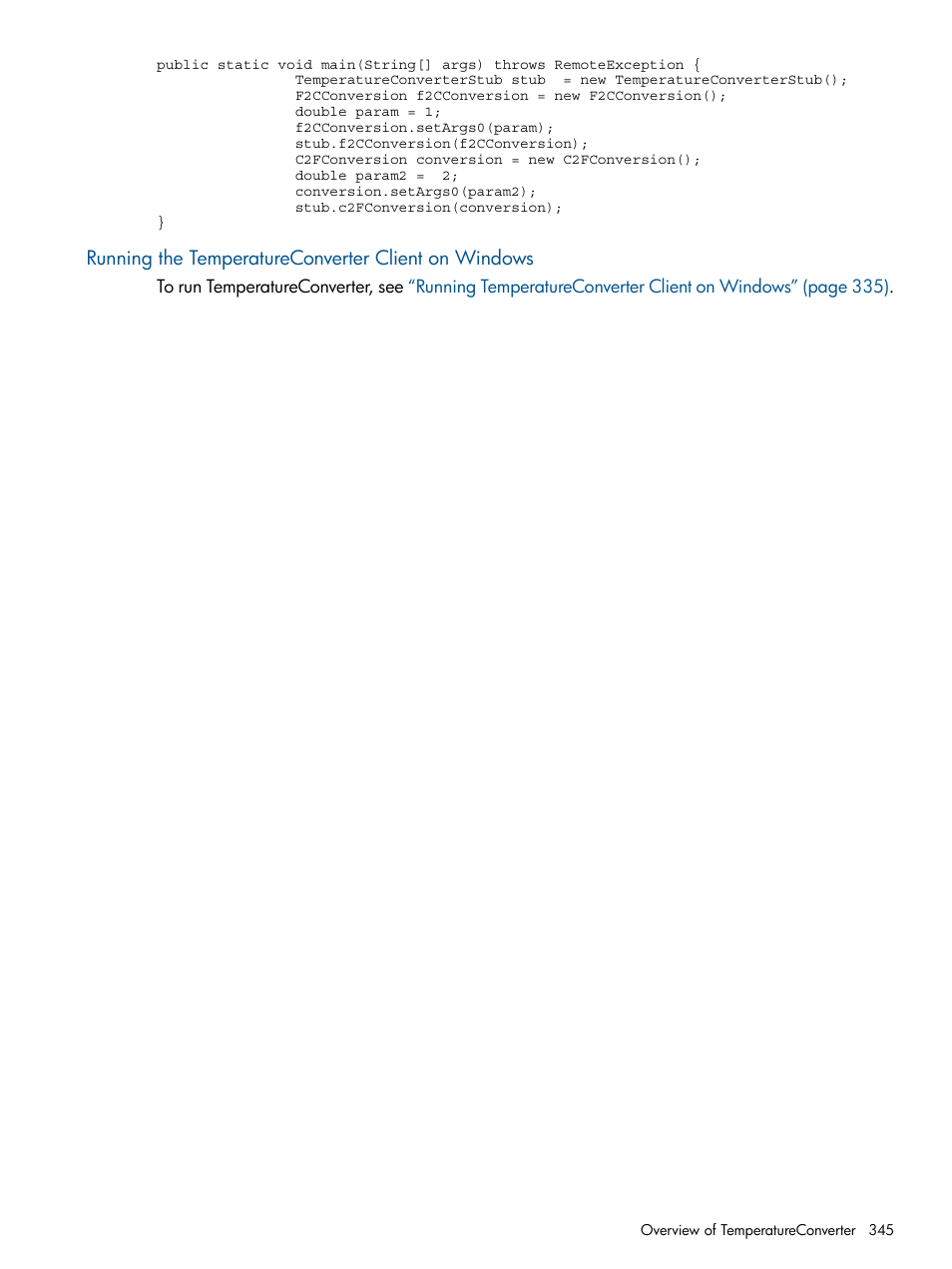 Running the temperatureconverter client on windows | HP Integrity NonStop J-Series User Manual | Page 345 / 470