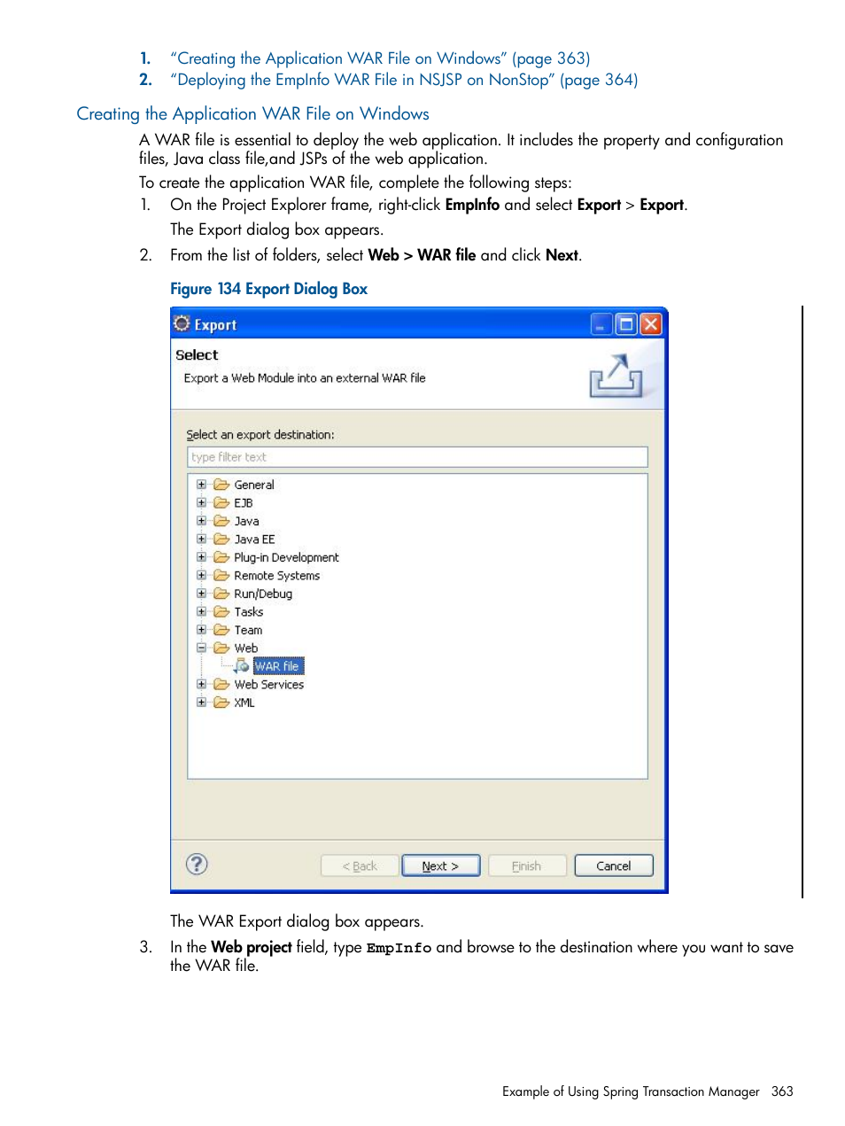 Creating the application war file on windows | HP Integrity NonStop J-Series User Manual | Page 363 / 470