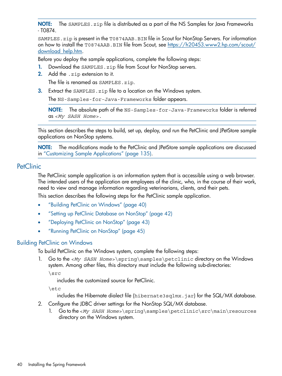 Petclinic, Building petclinic on windows | HP Integrity NonStop J-Series User Manual | Page 40 / 470