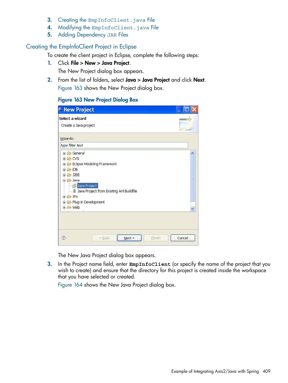 Creating the empinfoclient project in eclipse | HP Integrity NonStop J-Series User Manual | Page 409 / 470