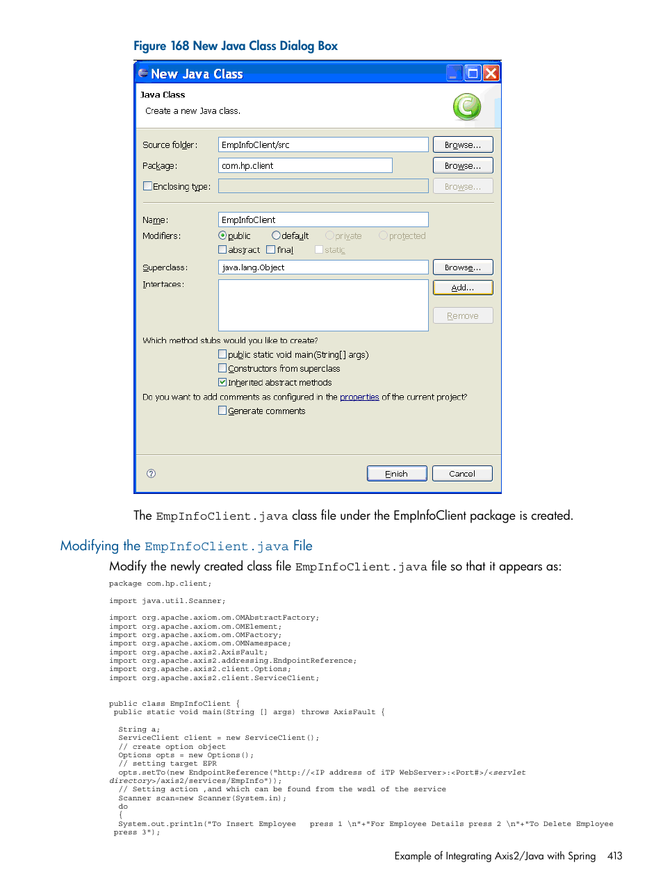 Modifying the empinfoclient.java file | HP Integrity NonStop J-Series User Manual | Page 413 / 470