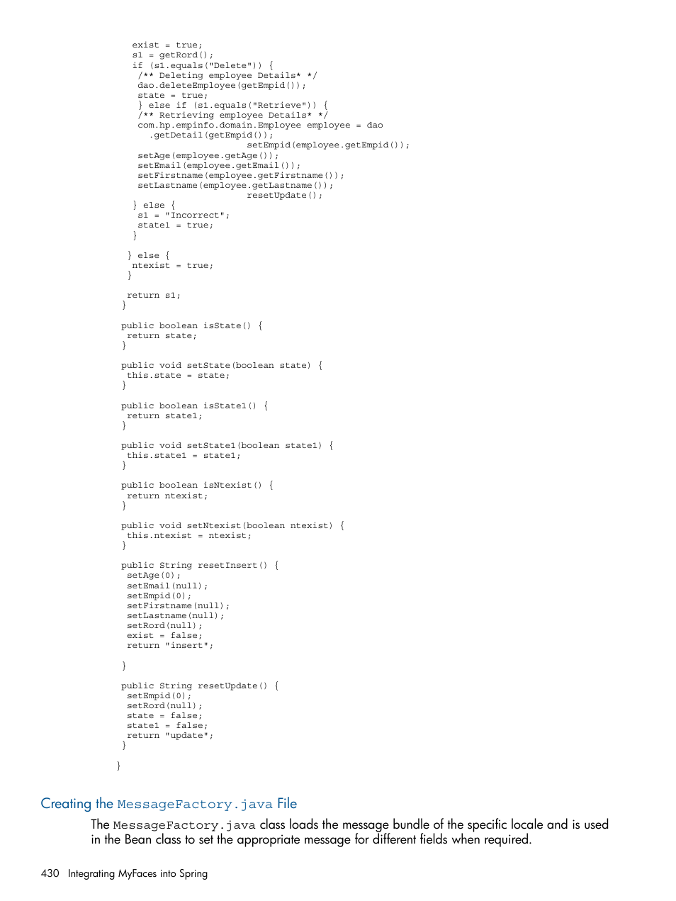 Creating the messagefactory.java file | HP Integrity NonStop J-Series User Manual | Page 430 / 470