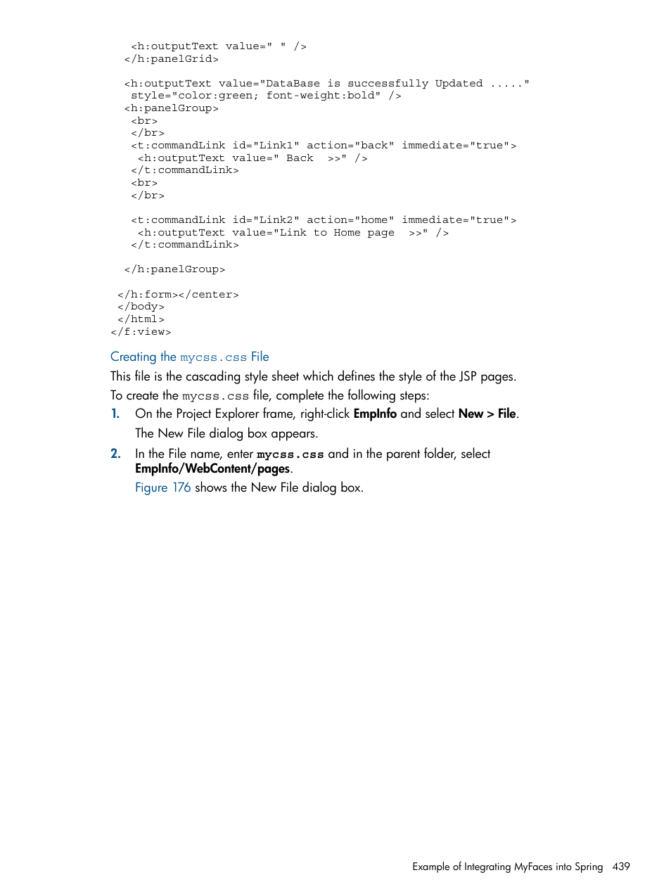 Creating the mycss.css file | HP Integrity NonStop J-Series User Manual | Page 439 / 470
