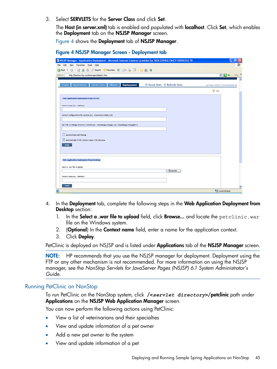 Running petclinic on nonstop | HP Integrity NonStop J-Series User Manual | Page 45 / 470