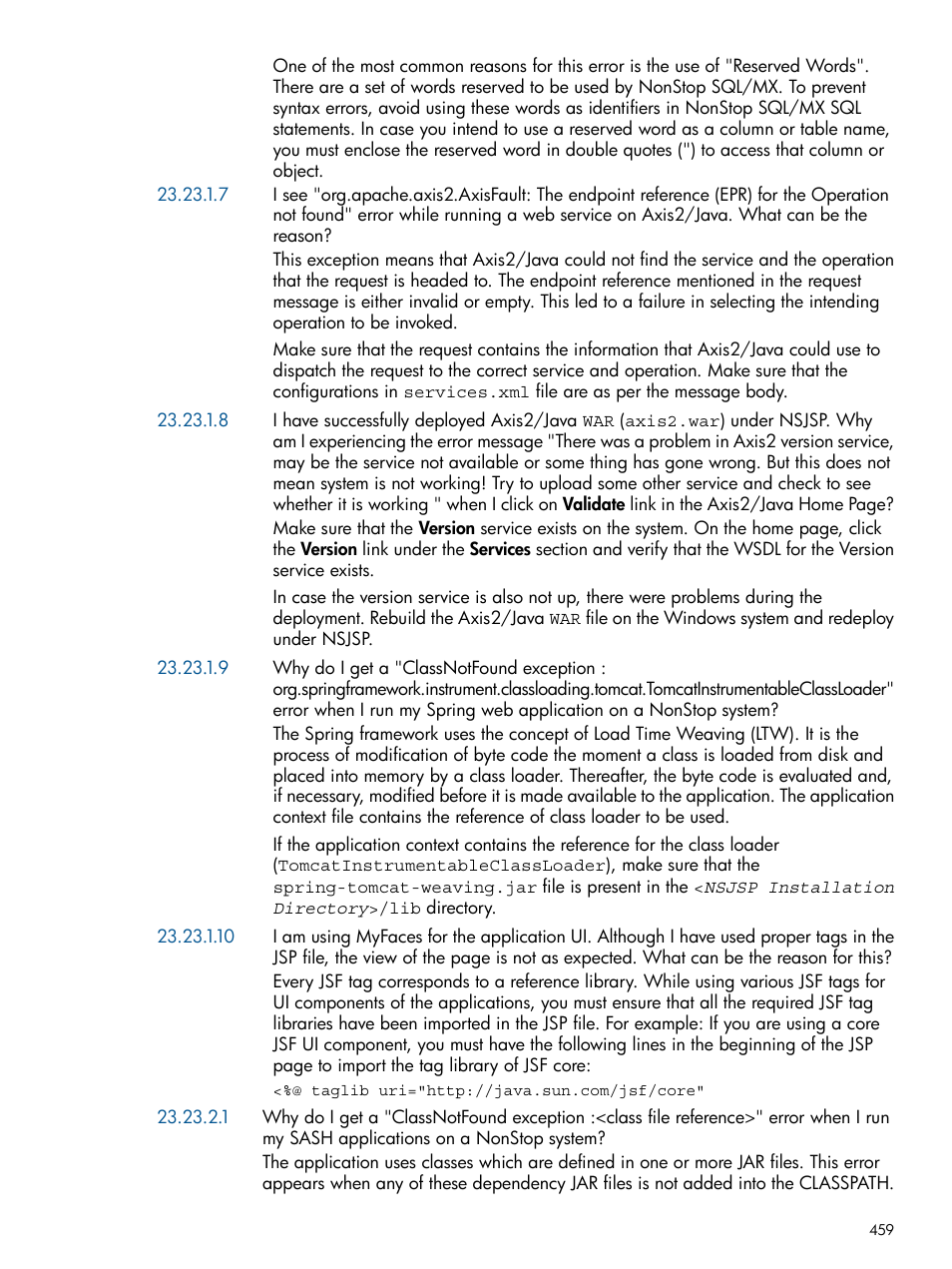 HP Integrity NonStop J-Series User Manual | Page 459 / 470