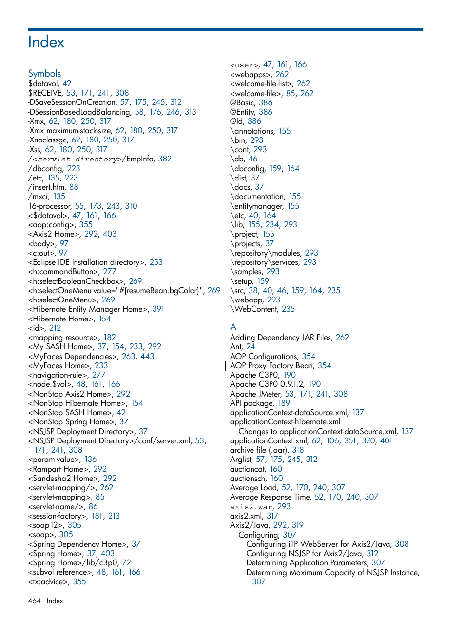 Index | HP Integrity NonStop J-Series User Manual | Page 464 / 470