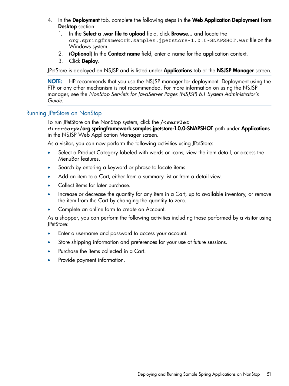 Running jpetstore on nonstop | HP Integrity NonStop J-Series User Manual | Page 51 / 470