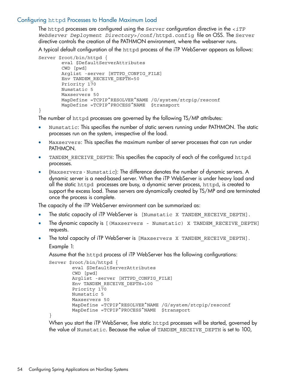 Configuring httpd processes to handle maximum load | HP Integrity NonStop J-Series User Manual | Page 54 / 470