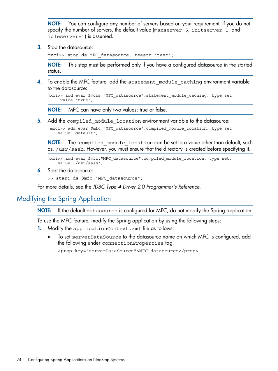 Modifying the spring application | HP Integrity NonStop J-Series User Manual | Page 74 / 470