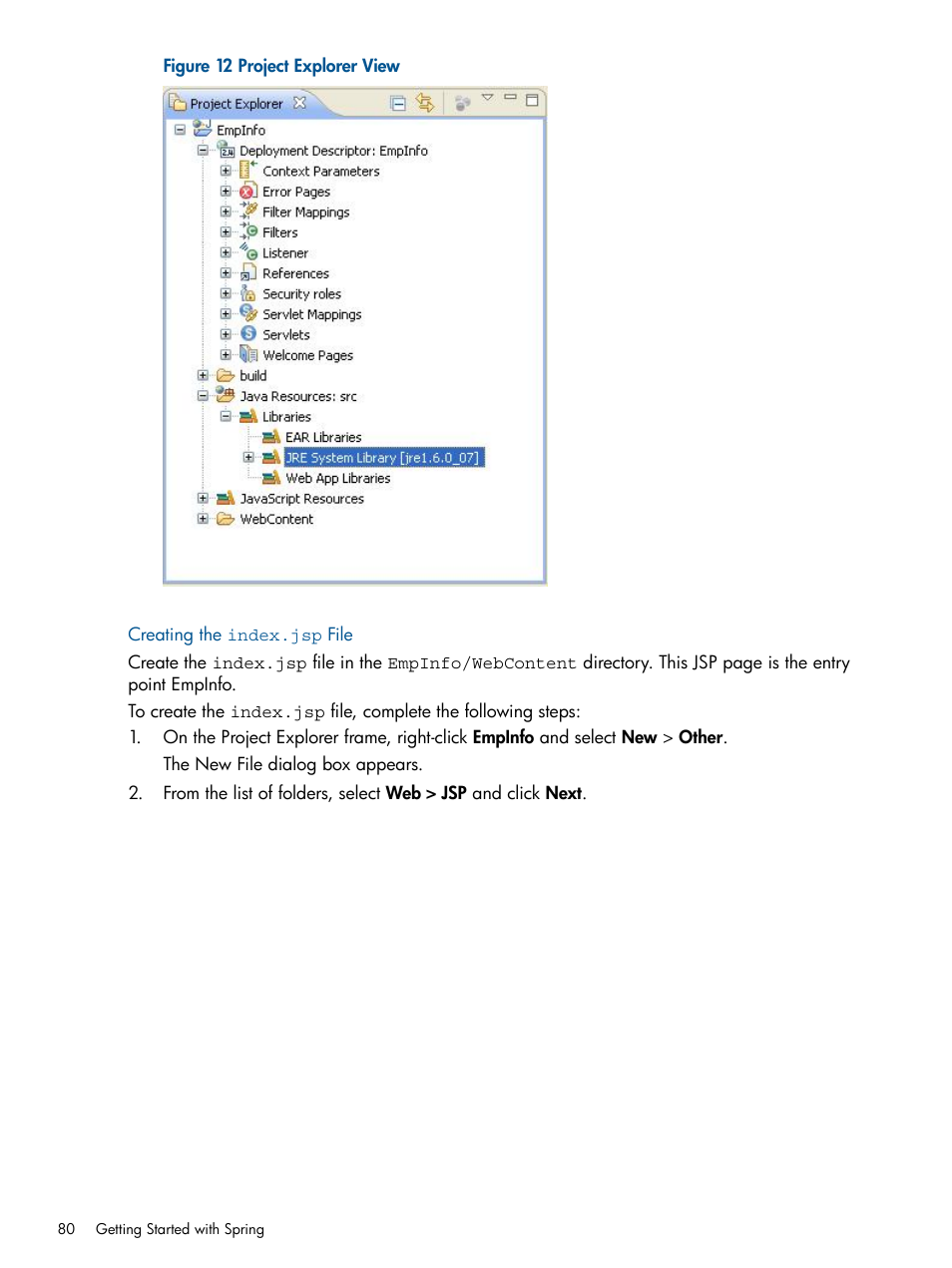 Creating the index.jsp file | HP Integrity NonStop J-Series User Manual | Page 80 / 470