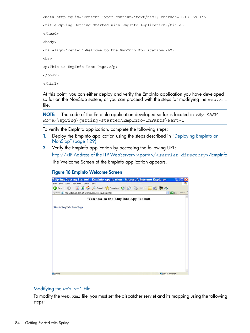 Modifying the web.xml file | HP Integrity NonStop J-Series User Manual | Page 84 / 470