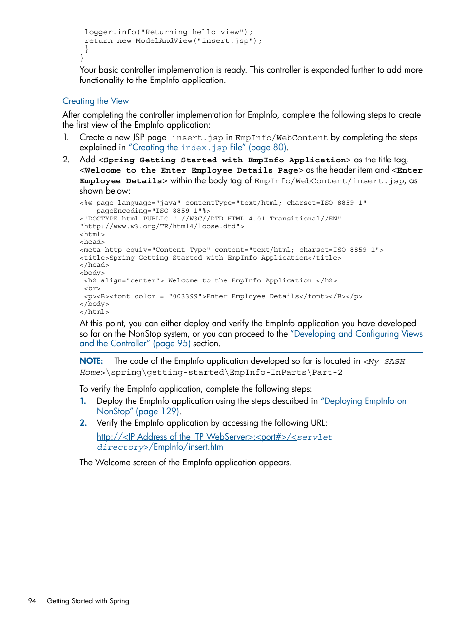 Creating the view | HP Integrity NonStop J-Series User Manual | Page 94 / 470