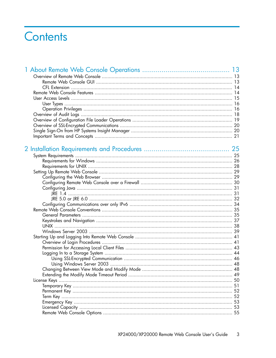 HP StorageWorks XP Remote Web Console Software User Manual | Page 3 / 174