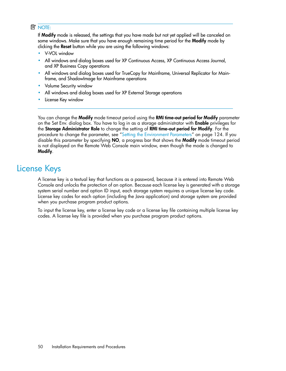 License keys | HP StorageWorks XP Remote Web Console Software User Manual | Page 50 / 174