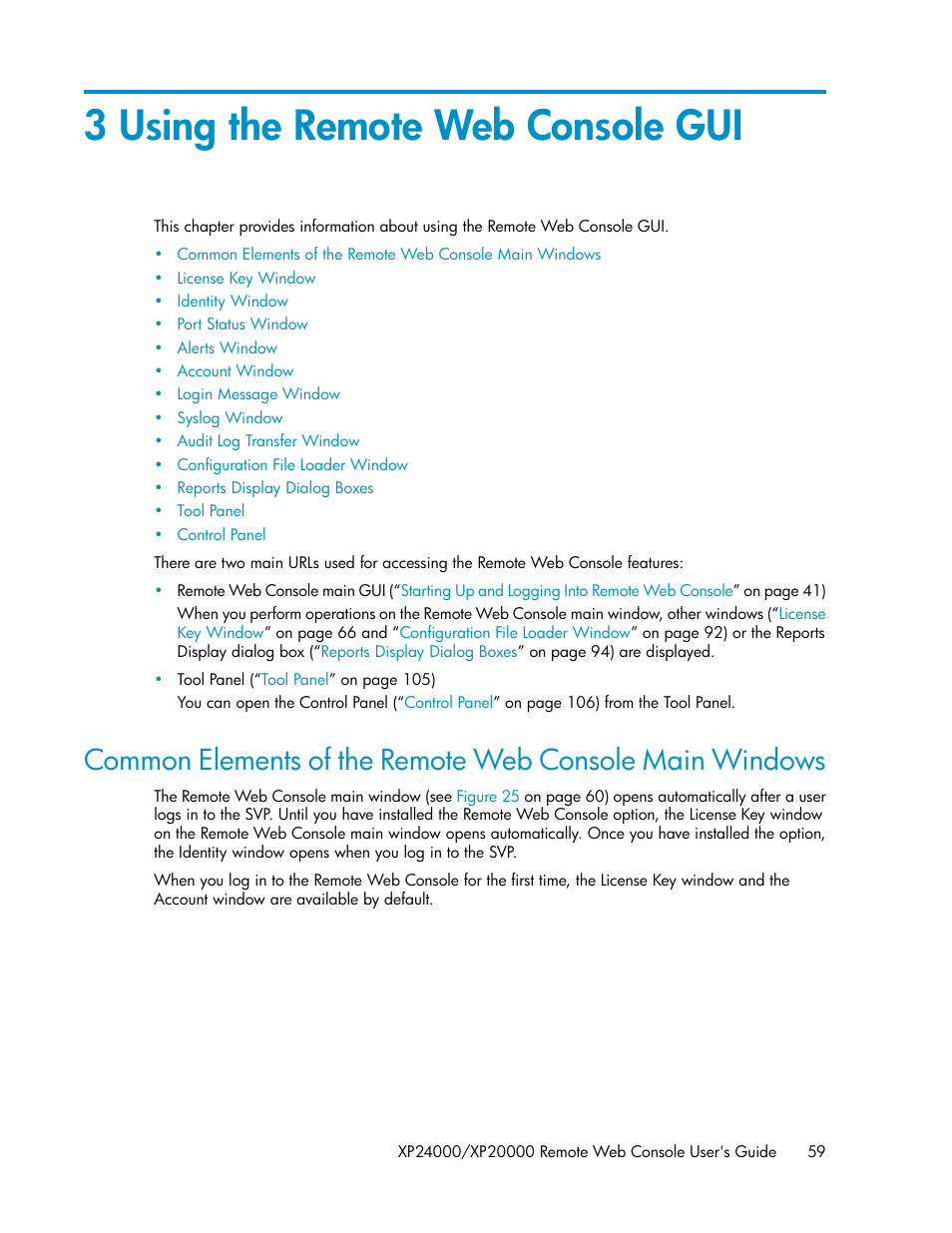 3 using the remote web console gui | HP StorageWorks XP Remote Web Console Software User Manual | Page 59 / 174