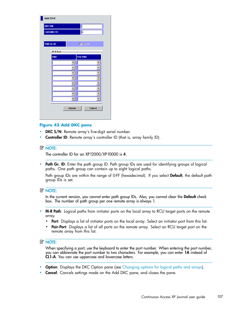 Add dkc pane | HP XP Continuous Access Software User Manual | Page 107 / 234