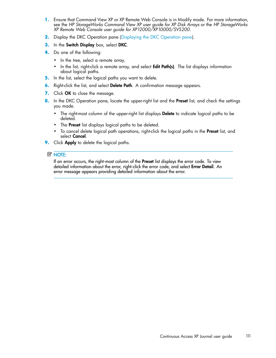 HP XP Continuous Access Software User Manual | Page 111 / 234
