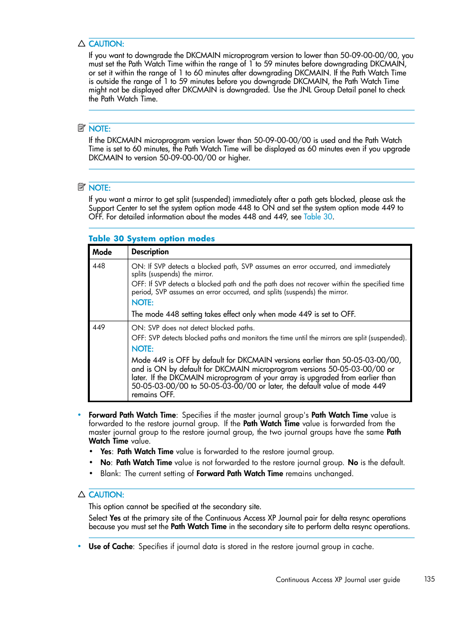 System option modes | HP XP Continuous Access Software User Manual | Page 135 / 234