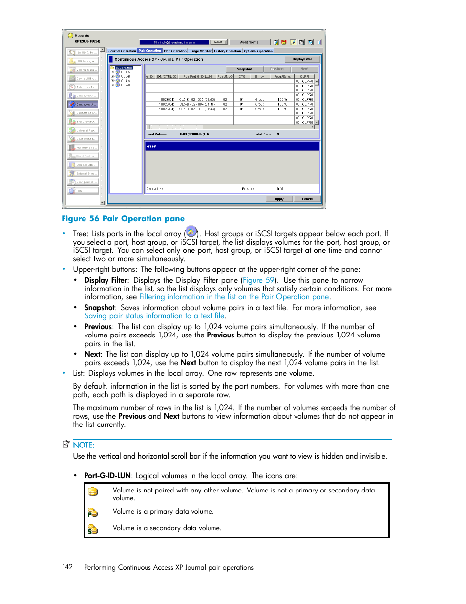 Pair operation pane | HP XP Continuous Access Software User Manual | Page 142 / 234
