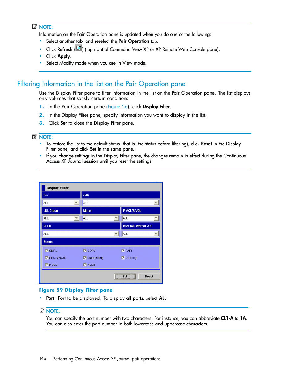 Display filter pane, Figure 59 | HP XP Continuous Access Software User Manual | Page 146 / 234