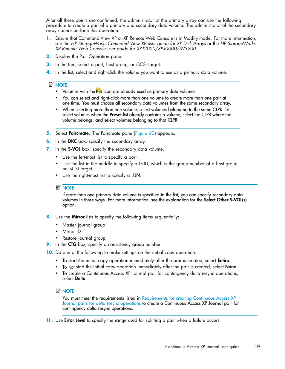 HP XP Continuous Access Software User Manual | Page 149 / 234